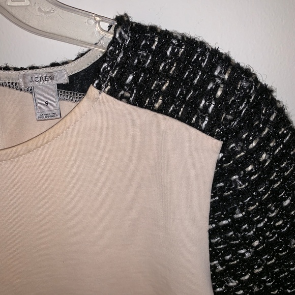 J. Crew Short sleeve cotton and tweed blouse - Picture 6 of 7